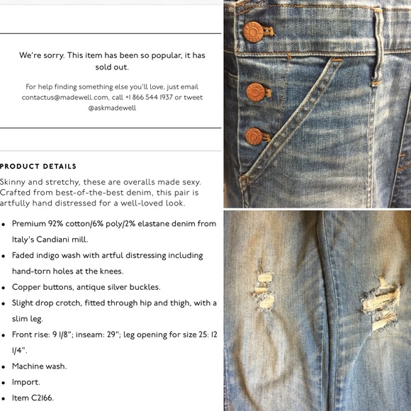 Madewell Skinny Overalls in Adrian Wash - Picture 8 of 8